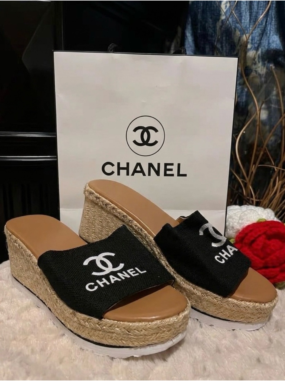 nwt Espadrille Wedge Slide